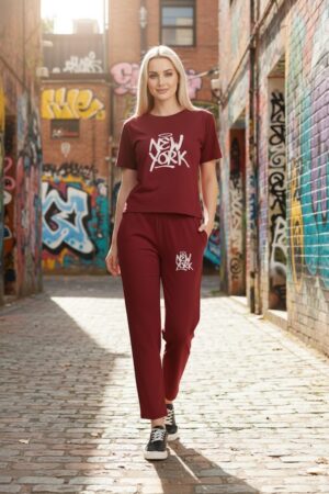 Two-Piece Co-ord Set - MEHROON